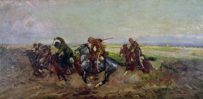 Polish Lancers Attacking Russians, 1920 by Leonard Winterowski